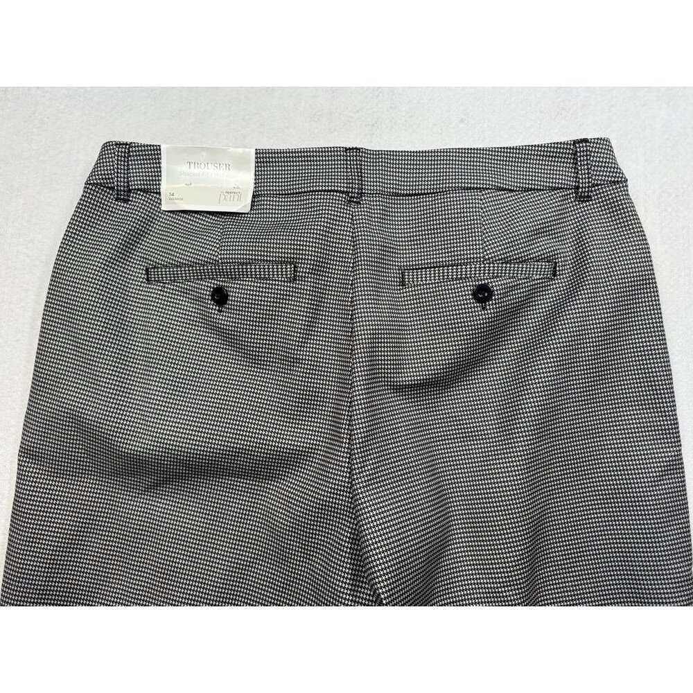 Christopher & Banks The Perfect Pant Mid Rise Houndstooth Trousers Womens 14 Avg - Picture 4 of 9